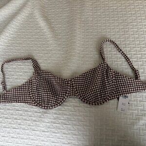 Abercrombie & Fitch Curve Love Wide Strap Underwire Bikini Top – NWT (Brown Ging